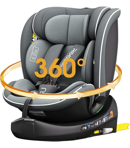 Amazon | Reecle チャイルドシート 360° 回転式 新生児-12歳頃 (0-36kg
